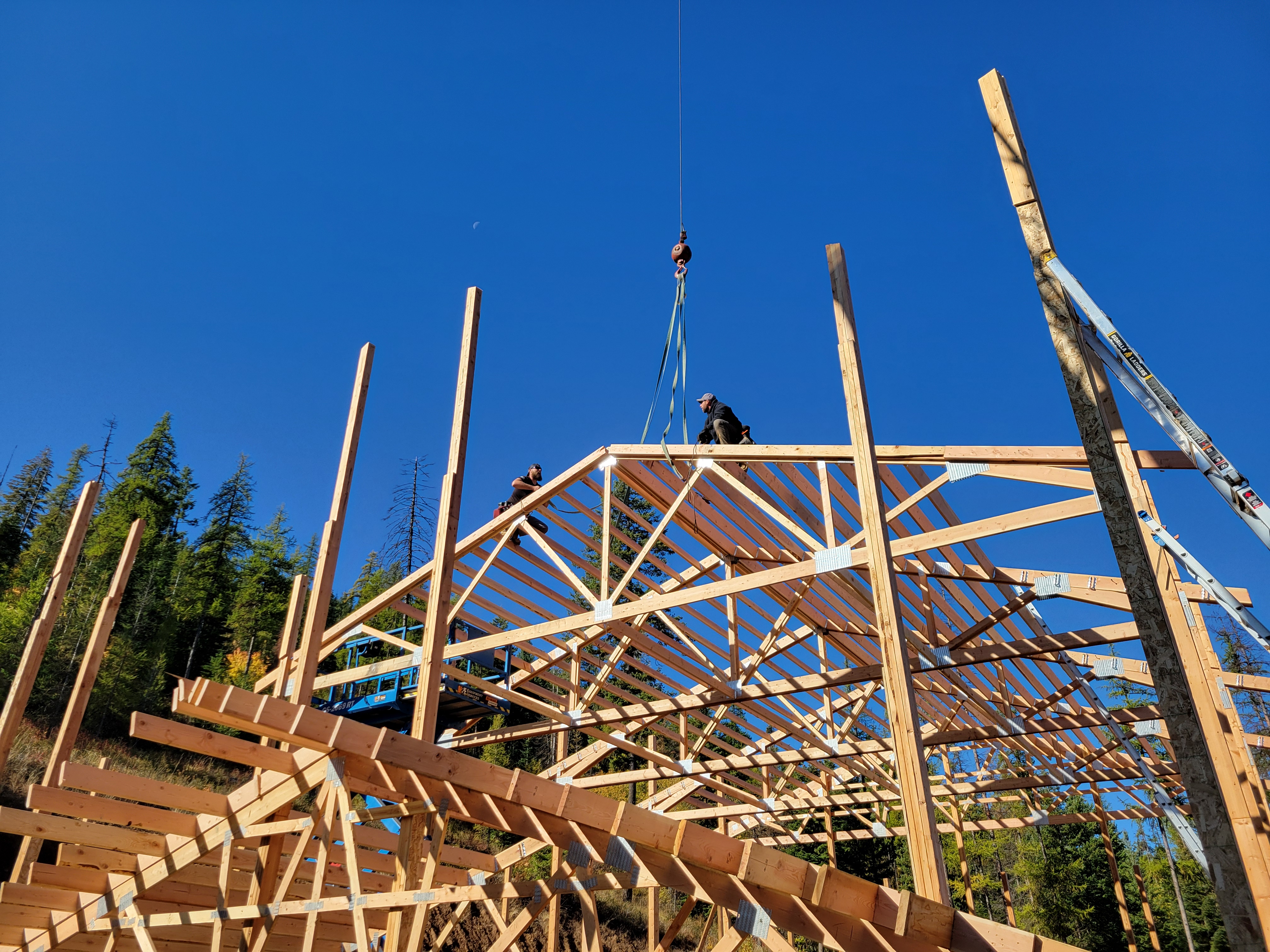 Structure being raised during construction